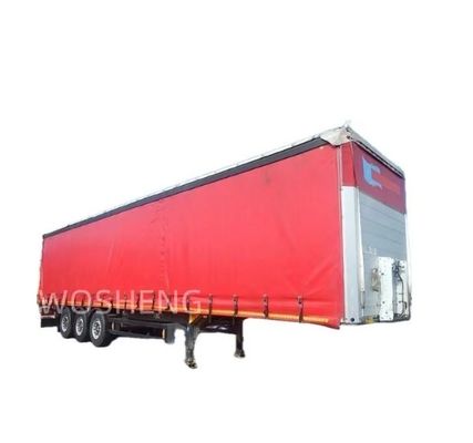 Φορτηγό 40-50ton 3 άξονες 40ft 45ft κόκκινη κουρτίνα πλευρική διαδρόμιο ημιφορτηγό με PVC σανίδα