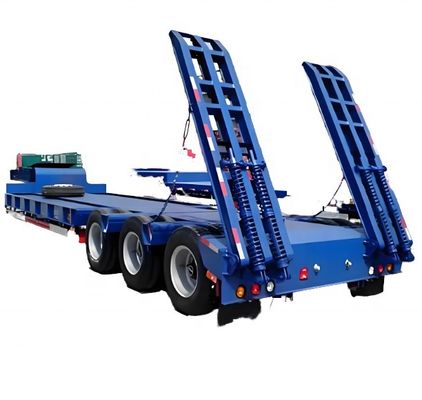 60T μέγιστο ωφέλιμο φορτίο Q345B/T700L ρυμουλκούμενο φορτηγού χαμηλού κρεβατιού για εξορυκτήρες και ανθεκτικά μηχανήματα