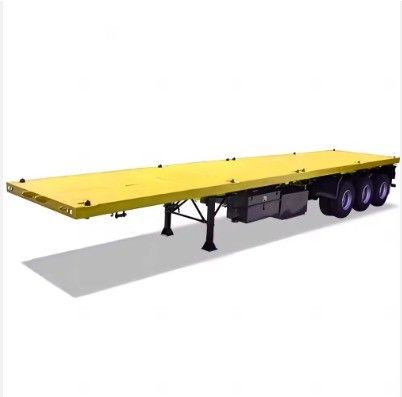 12400x2610x1550mm 7 τόνοι Tare Βάρος 50 τόνοι Χρήσιμο φορτίο 20/40ft Flatbed Semi Trailer