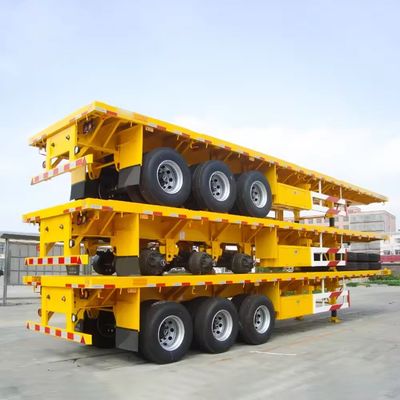 20ft 40ft Container Cargo Flatbed Semi Trailer με κλειδαριά Ανθεκτική και ευέλικτη σχεδίαση