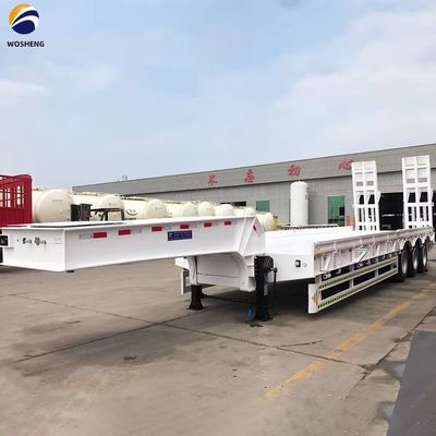 Χάλυβα LowBed Semi-Relayer για τη Ζιμπάμπουε 3-Axle 40-80ton Hydraulic Ladder Loader Drop Deck