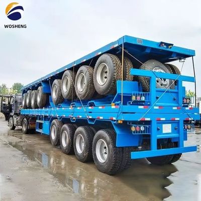 Χάλυβα Max Payload 20T-80T κοντέινερ ρυμουλκούμενο Flatbed Semi ρυμουλκούμενο με χάλυβα από Wosheng