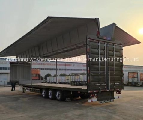 Wosheng 3 Axle Logistics Wingspan Van Semi Trailer με ελαστικά 12R22.5 και άξονες 13T/16T