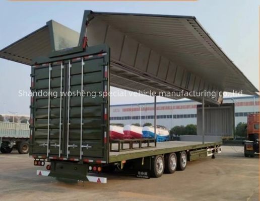 Wosheng 3 Axle Logistics Wingspan Van Semi Trailer με ελαστικά 12R22.5 και άξονες 13T/16T