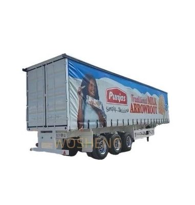 Wosheng 3 Άξονες 40FT 45FT PVC Κεραμίδας πλευρικής κουρτίνας Semi-Relayer με σύστημα ανάρτησης