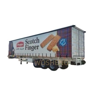 Wosheng 3 άξονες 40/45ft PVC Ανερόστερη πλευρική κουρτίνα ημιπροωθητήρα για συρόμενο φορτηγό