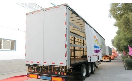 Wosheng 3 άξονες 40/45ft PVC Ανερόστερη πλευρική κουρτίνα ημιπροωθητήρα για συρόμενο φορτηγό