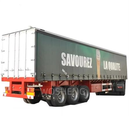 Wosheng 3 άξονες 40ft 45ft PVC κουρτίνα κουρτίνα Sider Semi Trailers με εναέρια ανάρτηση
