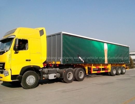 Wosheng 3 άξονες 40ft 45ft PVC κουρτίνα κουρτίνα Sider Semi Trailers με εναέρια ανάρτηση