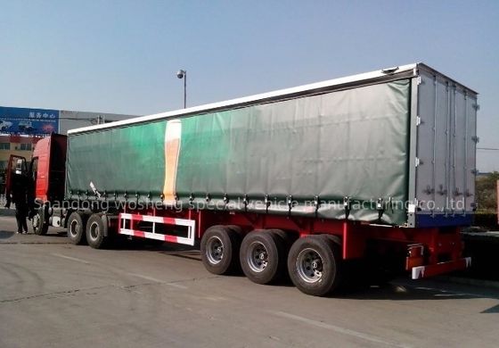 Wosheng 3 άξονες 40ft 45ft PVC κουρτίνα κουρτίνα Sider Semi Trailers με εναέρια ανάρτηση