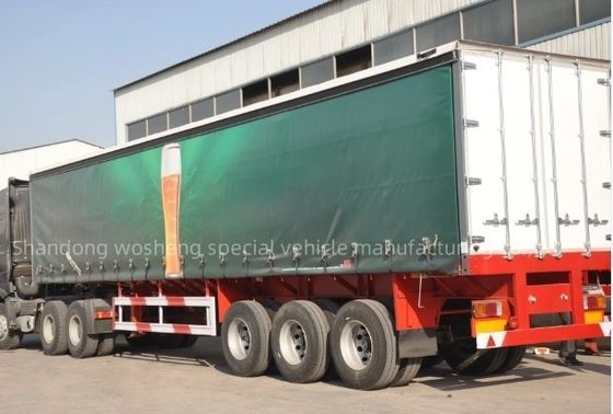Wosheng 3 άξονες 40ft 45ft PVC κουρτίνα κουρτίνα Sider Semi Trailers με εναέρια ανάρτηση