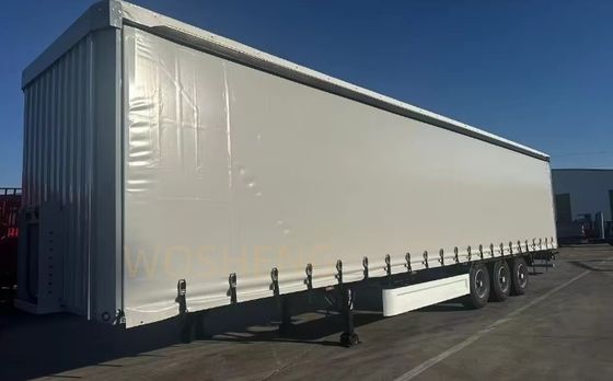 Τροχαίο ρυμουλκούμενο Wosheng 3 άξονες 40ft 45ft PVC κουρτίνα πλευρική ημιρυμουλκούμενο για βαριά φορτία