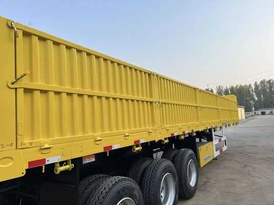 12.4m Flat Bed Fence Trailer για φορτηγό Μέγιστο ωφέλιμο φορτίο 50000 kg 3-4 Άξονες Top Ranking