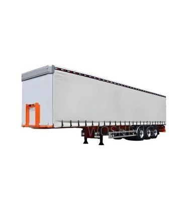 Προσαρμόσιμο 3 άξονες 40/45ft PVC Αδιάβροχο λευκό πλάι κουρτίνα συρόμενο ημι-προωθητήρα