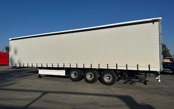 Προσαρμόσιμο 3 άξονες 40/45ft PVC Αδιάβροχο λευκό πλάι κουρτίνα συρόμενο ημι-προωθητήρα