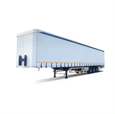 40-50 τόνων 3 άξονες λευκό 40ft 45ft PVC κουρτίνα πλευρικό φορτηγό ημιπροκατασκευή για φορτηγό τροχόσπιτο