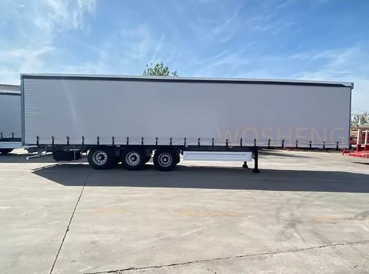 40-50 τόνων 3 άξονες λευκό 40ft 45ft PVC κουρτίνα πλευρικό φορτηγό ημιπροκατασκευή για φορτηγό τροχόσπιτο