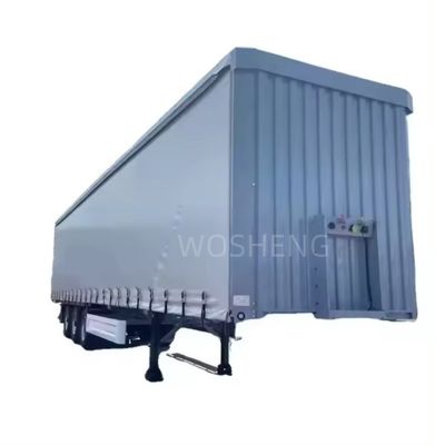 40ft 45ft PVC πλευρική κουρτίνα ημι-τροχόσπιτο 3 άξονας λευκή κουρτίνα-οπτική συρόμενη φορτηγό τροχόσπιτα