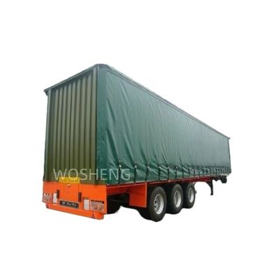 Ημιφορτηγό Wosheng ανθεκτικό 3 άξονες πράσινο 40ft 45ft PVC κουρτίνα Sider φορτηγό παράδοση