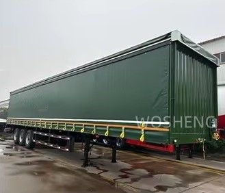 BPW/FUWA Άξονας 3 Άξονες 40ft 45ft PVC Κεραμίδας-Παράλληλο ημιπροκατασκευαστικό με πλευρική κουρτίνα