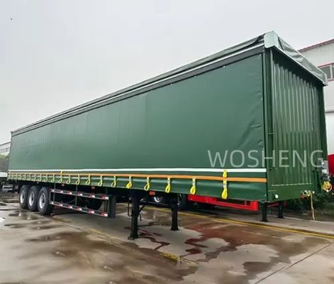 BPW/FUWA Άξονας 3 Άξονες 40ft 45ft PVC Κεραμίδας-Παράλληλο ημιπροκατασκευαστικό με πλευρική κουρτίνα