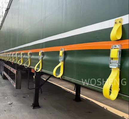 BPW/FUWA Άξονας 3 Άξονες 40ft 45ft PVC Κεραμίδας-Παράλληλο ημιπροκατασκευαστικό με πλευρική κουρτίνα