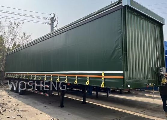 BPW/FUWA Άξονας 3 Άξονες 40ft 45ft PVC Κεραμίδας-Παράλληλο ημιπροκατασκευαστικό με πλευρική κουρτίνα