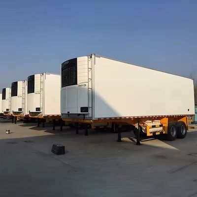 Q345B T700 Υλικό βαρύ φορτίο 45ft ψυγείο Van Semi-Relayer με Reefer μονάδα ισχύος