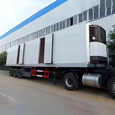 Q345B T700 Υλικό βαρύ φορτίο 45ft ψυγείο Van Semi-Relayer με Reefer μονάδα ισχύος