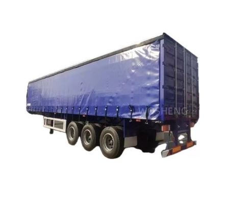 WABCO-ABS φρένο εξοπλισμένο με 3 άξονες 40ft 45ft μπλε παραπέτασμα πλευρικό ημιπροωθητήρα από Wosheng
