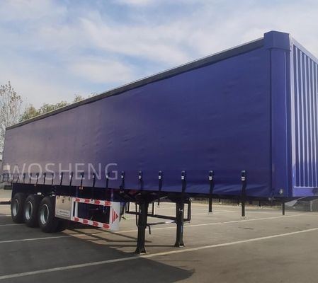 WABCO-ABS φρένο εξοπλισμένο με 3 άξονες 40ft 45ft μπλε παραπέτασμα πλευρικό ημιπροωθητήρα από Wosheng