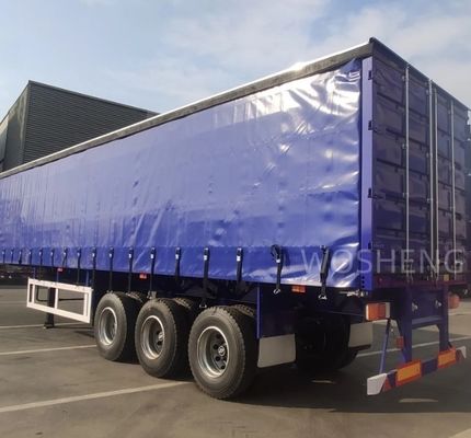 WABCO-ABS φρένο εξοπλισμένο με 3 άξονες 40ft 45ft μπλε παραπέτασμα πλευρικό ημιπροωθητήρα από Wosheng