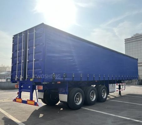 WABCO-ABS φρένο εξοπλισμένο με 3 άξονες 40ft 45ft μπλε παραπέτασμα πλευρικό ημιπροωθητήρα από Wosheng