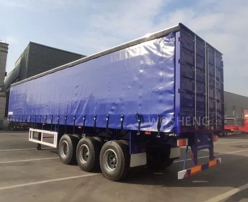 WABCO-ABS φρένο εξοπλισμένο με 3 άξονες 40ft 45ft μπλε παραπέτασμα πλευρικό ημιπροωθητήρα από Wosheng