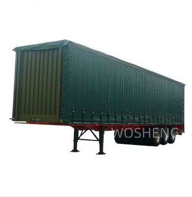 Wosheng 3 Άξονες Πράσινο 40ft 45ft PVC κουρτίνα πλευρικό ημιπροωθητικό 13T 16T BPW/FUWA Άξονας