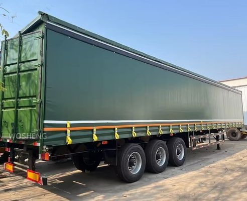 Wosheng 3 Άξονες Πράσινο 40ft 45ft PVC κουρτίνα πλευρικό ημιπροωθητικό 13T 16T BPW/FUWA Άξονας