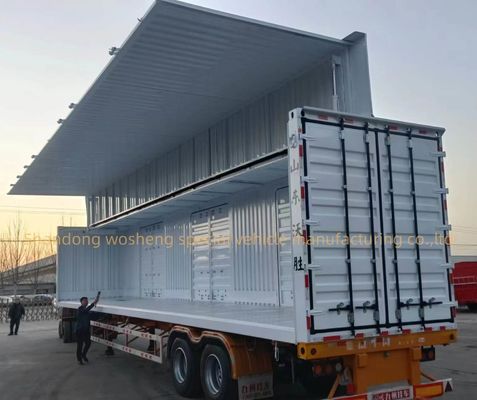 12R22.5 12 μονάδες Τεχνη ανοιχτό τείχος φορτηγό διπλό φτερό ημιπροκατασκευή για μεταφορά φορτίου
