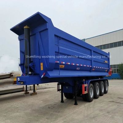 Wosheng 3 άξονες 4 άξονες ημιπροωθητήρας 60 τόνων πίσω απορρίπτης υδραυλικός κύλινδρος ελαστικός φορτηγός