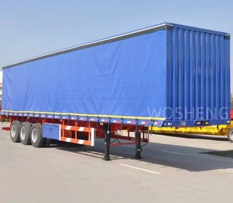 3 άξονες 40ft 45ft λευκή κουρτίνα πλευρικά συρόμενο φορτηγό ημιρυμουλκούμενο για φορτηγό ρυμουλκούμενο