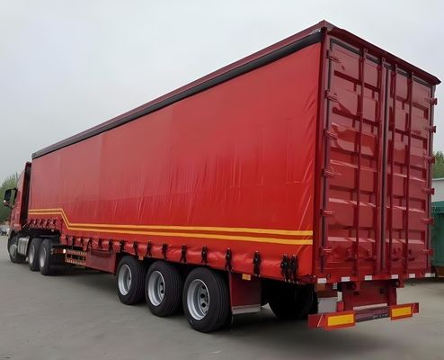 Σύστημα πέδησης διπλής γραμμής WABCO Tri Axles 60 τόνων πλευρικό ρυμουλκούμενο κουρτίνας για μεταφορά