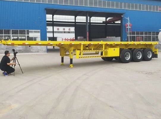 40ft 20ft Flatbed Steel Semi Trailer για φορτηγό Tare βάρος 7,0 τόνων ή προσαρμογή