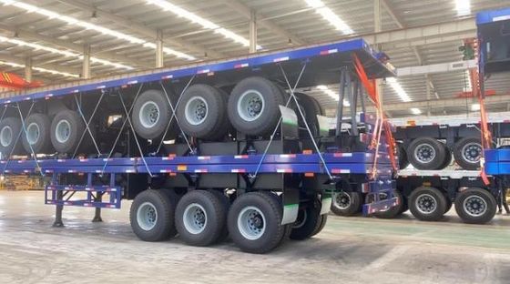 40ft 20ft Flatbed Steel Semi Trailer για φορτηγό Tare βάρος 7,0 τόνων ή προσαρμογή