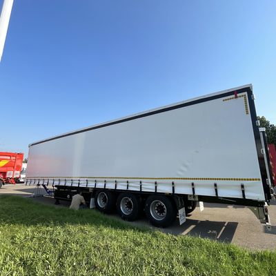 Ημιαμονοκίνητα λευκά 40ft 45ft 3 άξονες πλευρική κουρτίνα με εναέρια ανάρτηση και WABCO-ABS