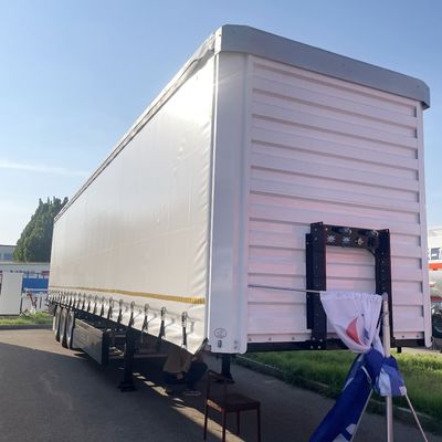 Ημιαμονοκίνητα λευκά 40ft 45ft 3 άξονες πλευρική κουρτίνα με εναέρια ανάρτηση και WABCO-ABS