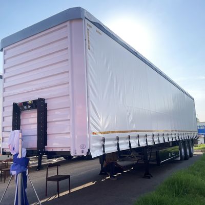 Ημιαμονοκίνητα λευκά 40ft 45ft 3 άξονες πλευρική κουρτίνα με εναέρια ανάρτηση και WABCO-ABS