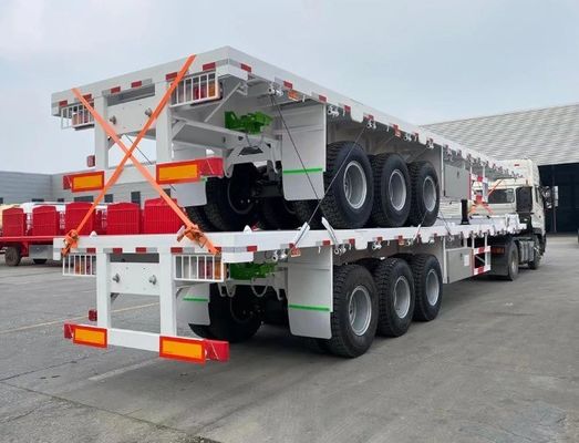 Wosheng Top πωλήσεις 3-άξονας 50 τόνων flatbed φορτηγό ρυμουλκούμενο χάλυβα flat bed ημιριμουλκούμενο