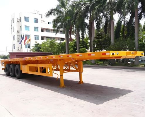 Wosheng Top πωλήσεις 3-άξονας 50 τόνων flatbed φορτηγό ρυμουλκούμενο χάλυβα flat bed ημιριμουλκούμενο