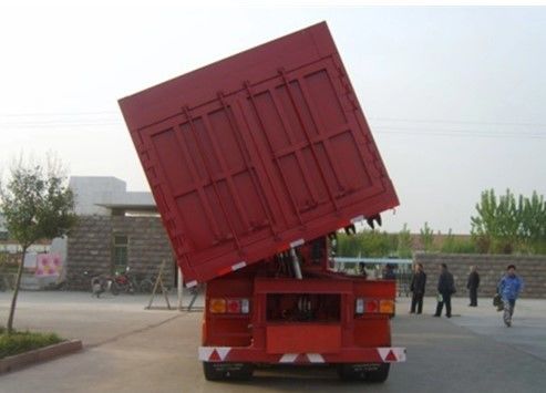 Wosheng Tri-Axle υδραυλικό ανελκυστήρα πλευρικής κατεβάσεως πλευρικής απορρίψεως ημιπροσανατολισμού πλευρικής κατεβάσεως