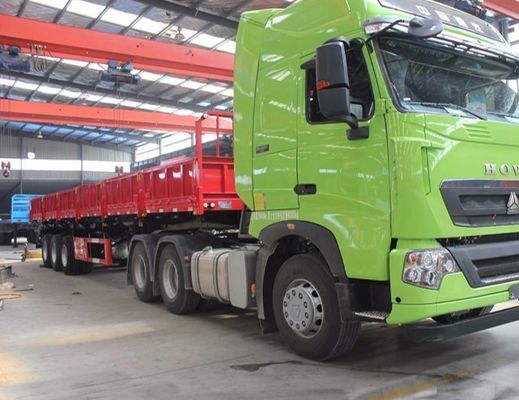 Wosheng Tri-Axle Side Dump Trailer με υδραυλική ανύψωση και διαστάσεις 13000*2550*2900mm