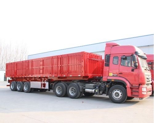 Wosheng Tri-Axle Side Dump Trailer με υδραυλική ανύψωση και διαστάσεις 13000*2550*2900mm